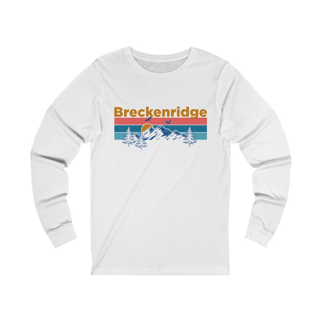 Breckenridge Langarm-Shirt, Unisex Retro Mountain Sun Langarm T-Shirt von HeyMountains