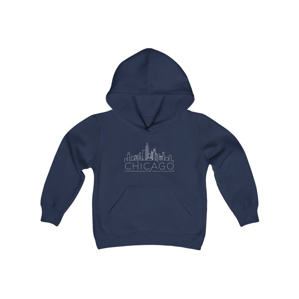 Chicago Jugend Hoodie, Skyline Sweatshirt von HeyMountains