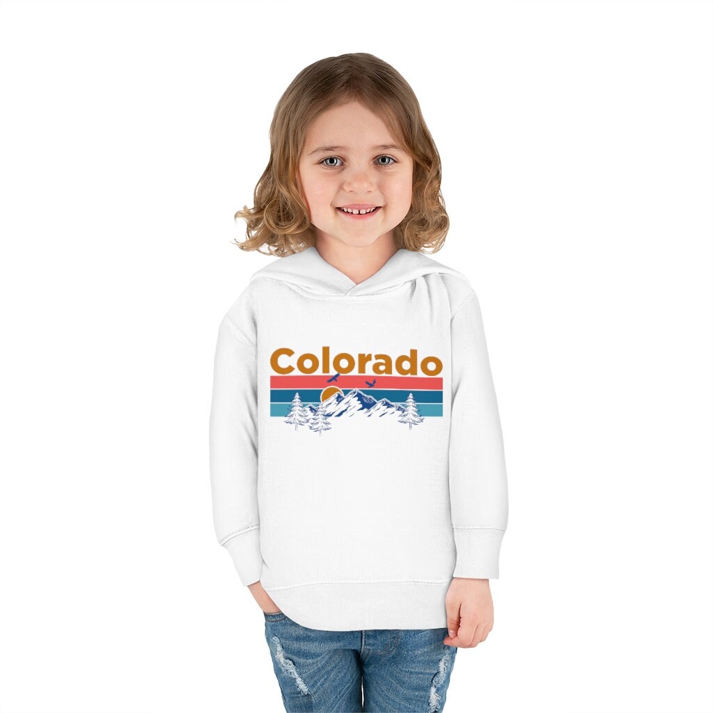 Colorado Kleinkind Hoodie, Retro Berg Sonne Unisex Sweatshirt von HeyMountains