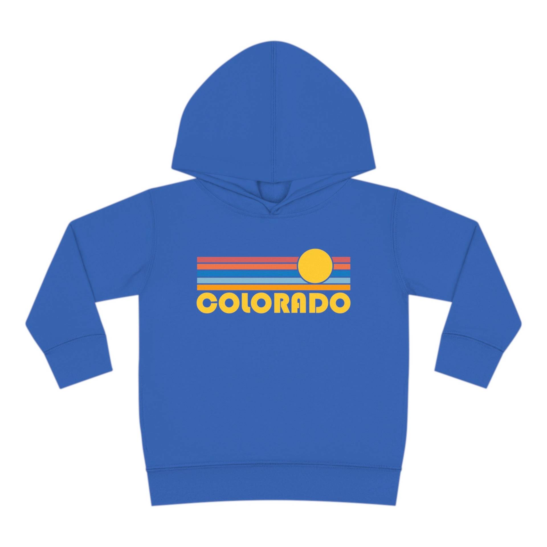 Colorado Kleinkind Hoodie, Retro Sonnenaufgang Unisex Sweatshirt von HeyMountains