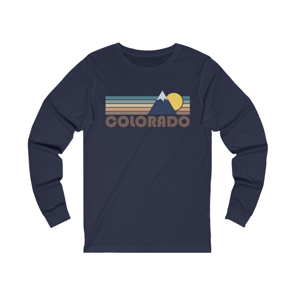 Colorado Langarm-Shirt, Unisex Herbst Retro Berg Langarm T-Shirt von HeyMountains