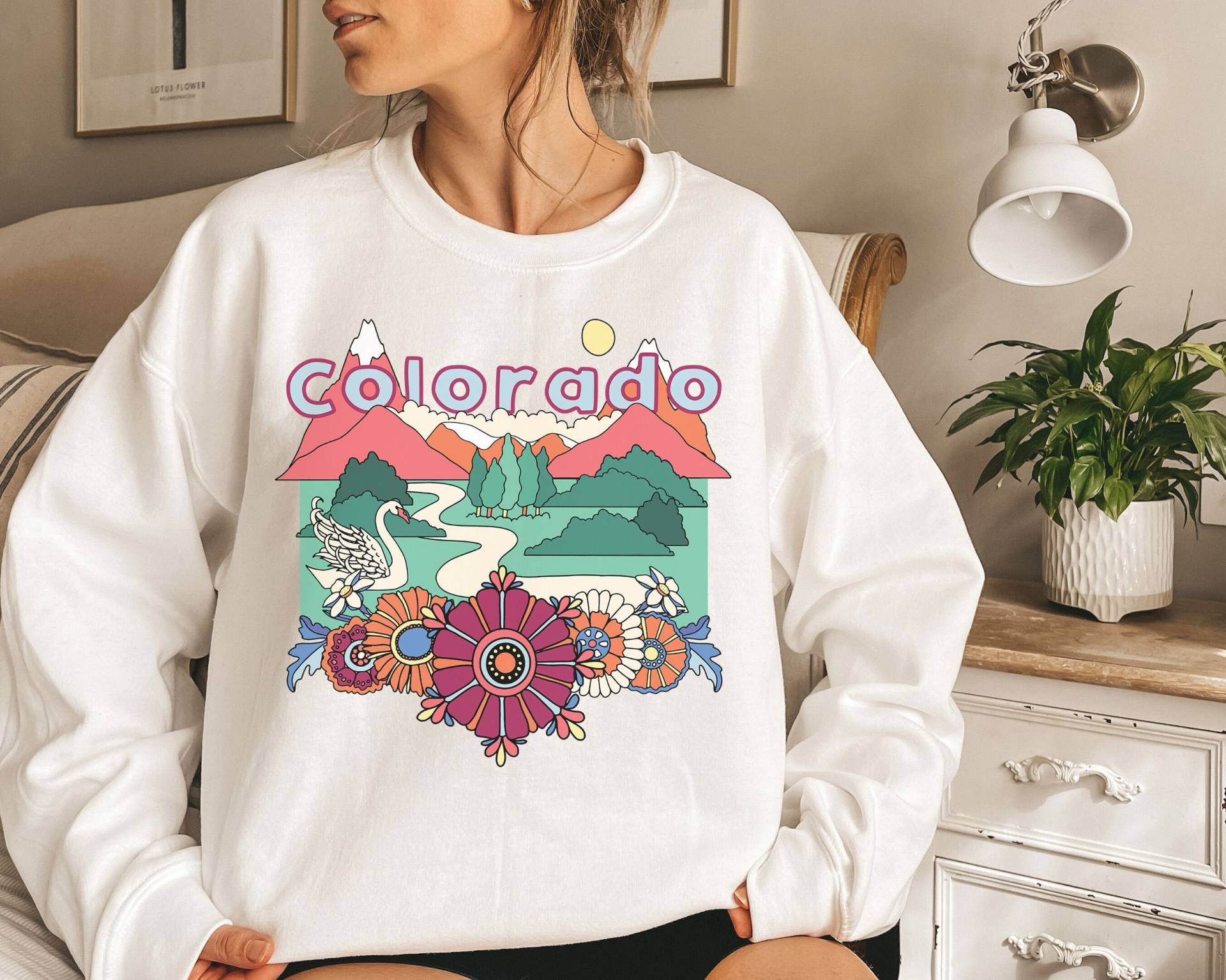 Colorado Sweatshirt, Sweatshirt Retro Vintage Stil, Berge von HeyMountains