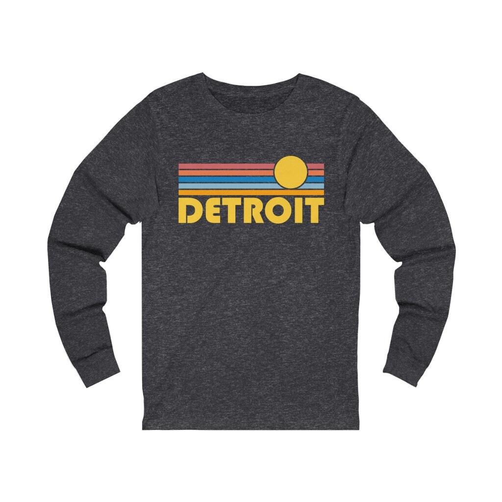 Detroit, Michail Greene Langarm-Shirt, Unisex Retro Sun Langarm Detroit T-Shirt von HeyMountains