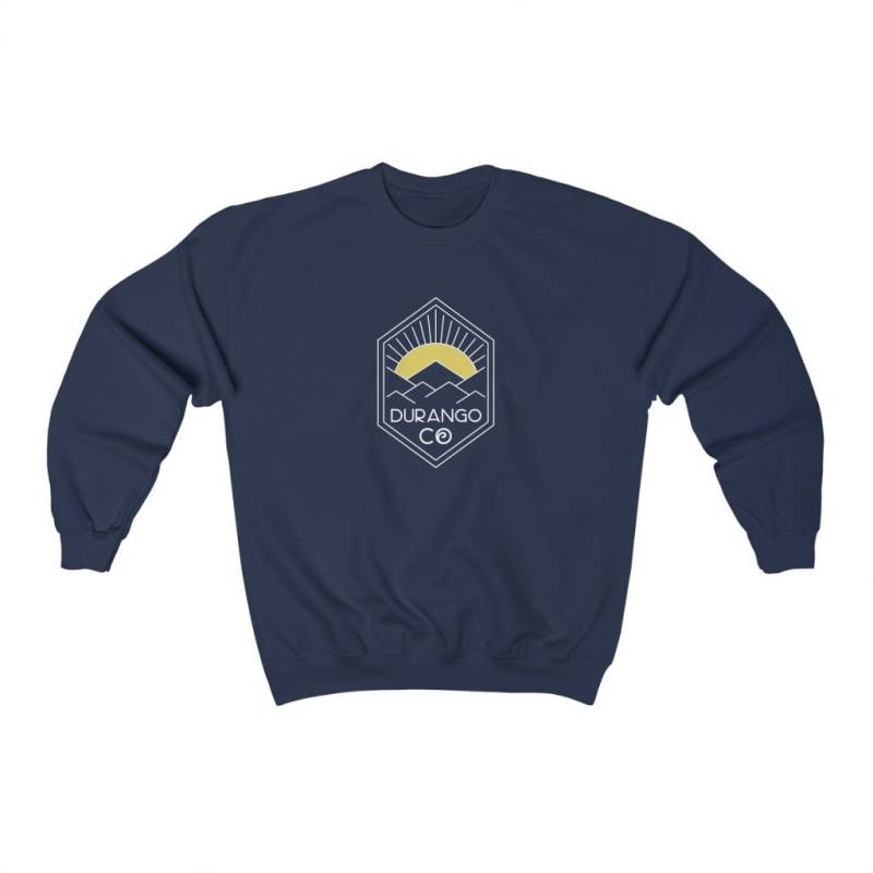 Durango Colorado Sweatshirt Unisex Sunrise Grafik Rundhalsausschnitt von HeyMountains