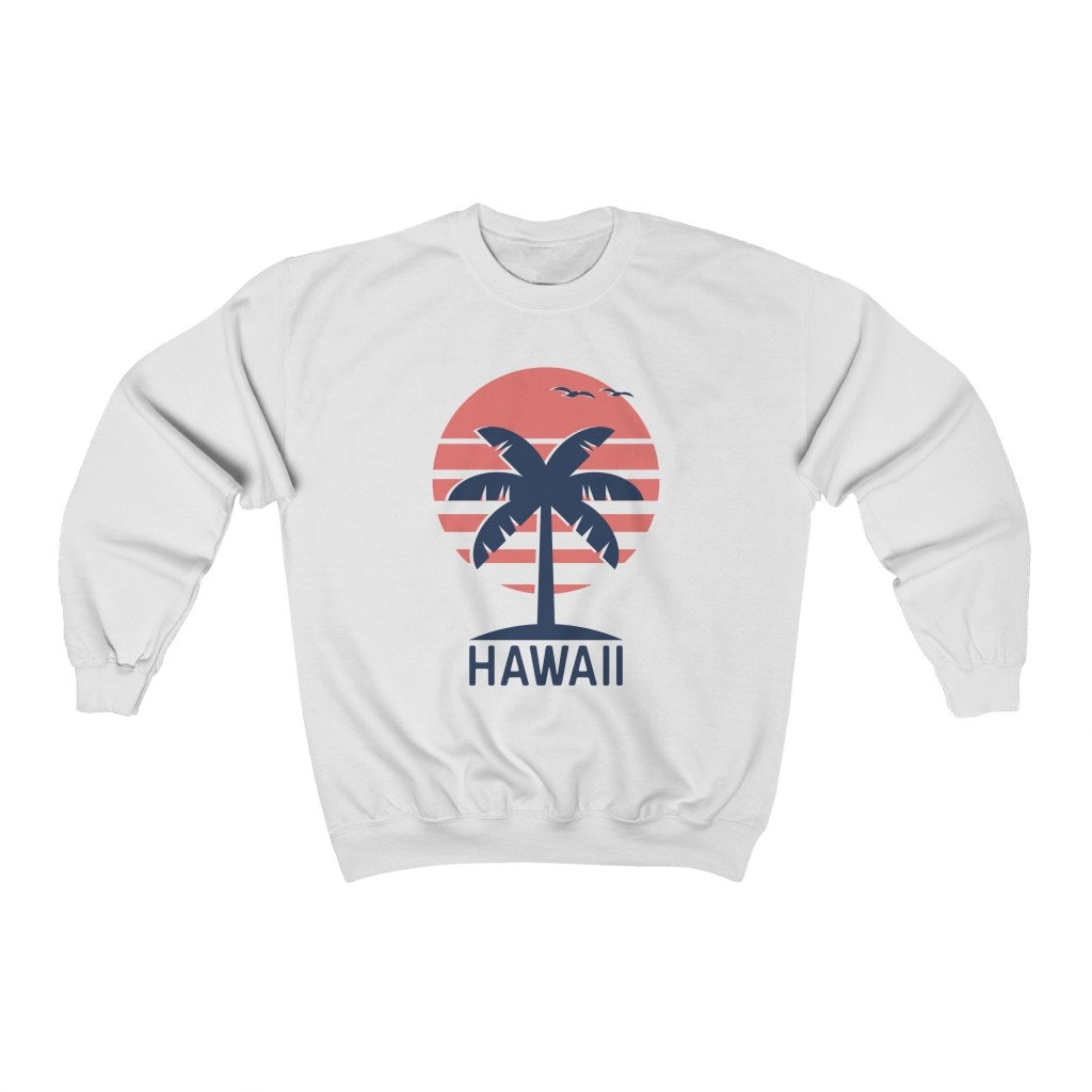 Hawaii Unisex Sweatshirt, Retro-stil Palmen Pullover von HeyMountains