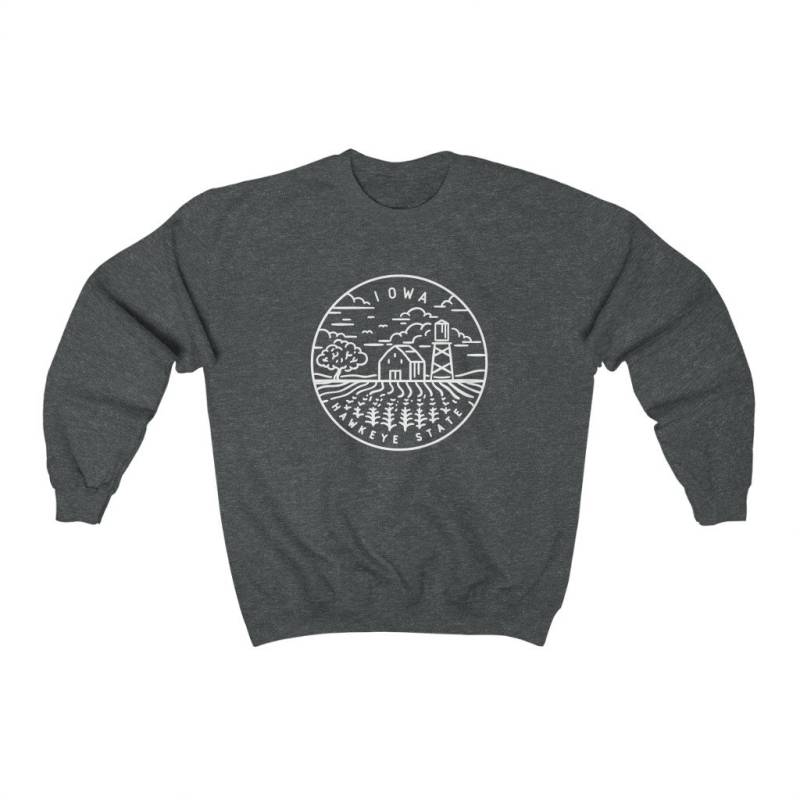 Iowa State Sweatshirt Mit Rundhalsausschnitt Unisex Farm Design von HeyMountains