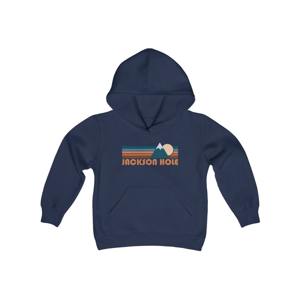 Jackson Hole, Wyoming Jugend Hoodie, Retro Berg Hole Sweatshirt von HeyMountains