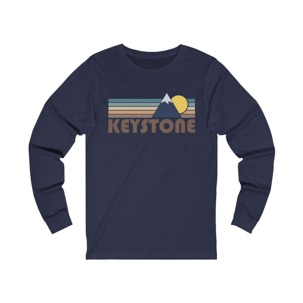 Keystone, Colorado Langarm-Shirt, Unisex Herbst Retro Berg Langarm Keystone T-Shirt von HeyMountains