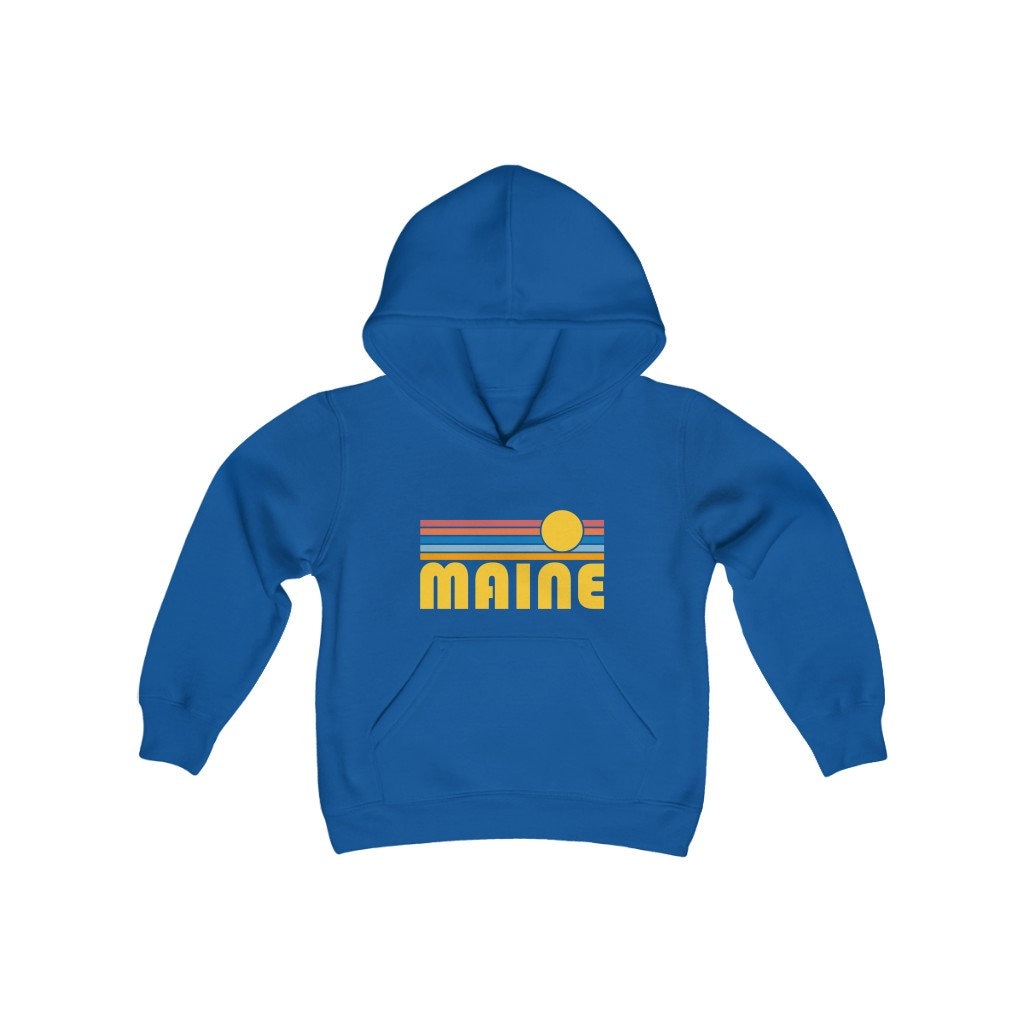 Maine Jugend Hoodie, Retro Sun Sweatshirt von HeyMountains