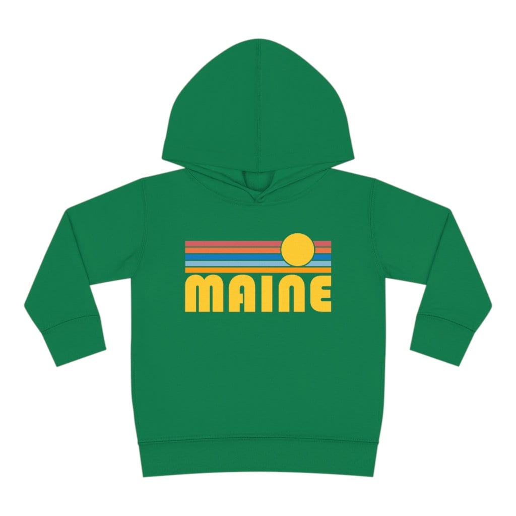 Maine Kleinkind Hoodie, Retro Sonnenaufgang Unisex Sweatshirt von HeyMountains