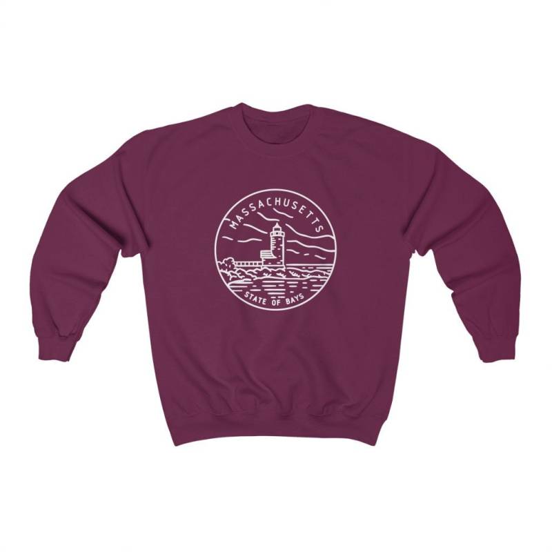 Massachusetts Sweatshirt Unisex Crewneck State Design von HeyMountains