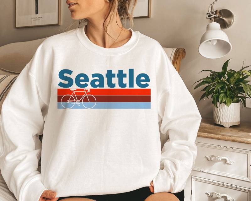 Mikrofaser-Sweatshirt Unisex Rundhals-Sweatshirt, Washington Souvenir von HeyMountains