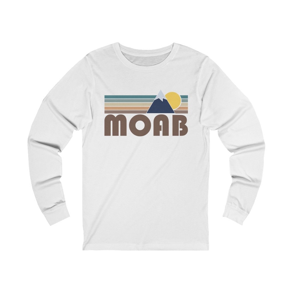 Moab, Utah Langarm Shirt, Unisex Herbst Retro Berg Moab T-Shirt von HeyMountains