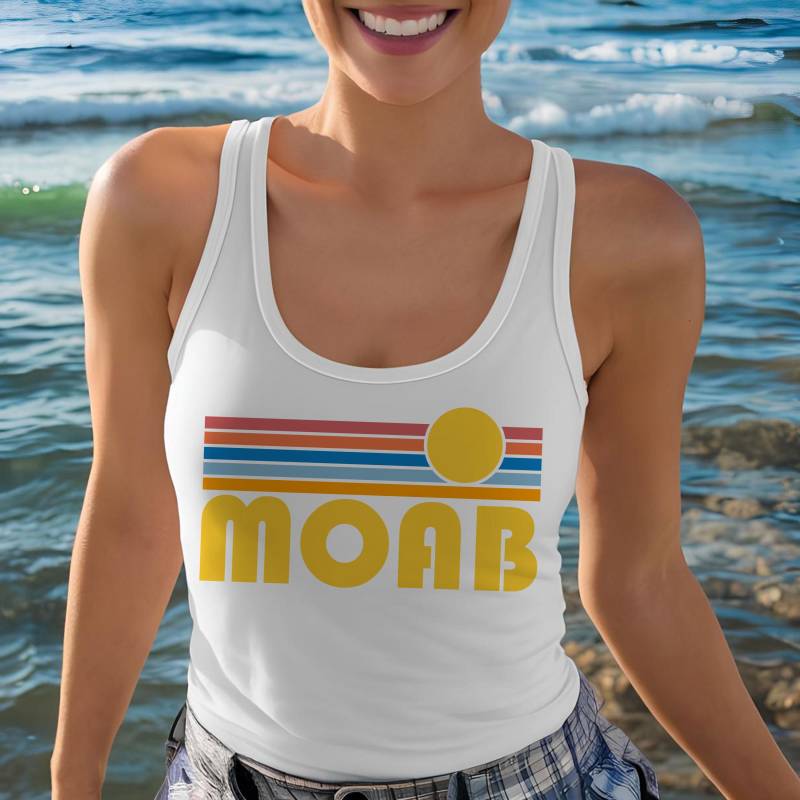 Moab Utah Racerback Tank Top Retro-stil Damen Baumwollmischung von HeyMountains