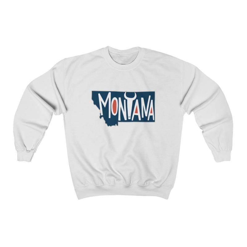 Montana State Design Sweatshirt Unisex Rundhalsausschnitt, Personalisiert von HeyMountains