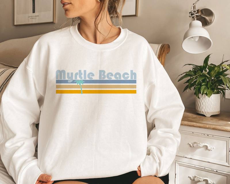 Myrtle Beach Sweatshirt Retro Palme Rundhalsausschnitt von HeyMountains