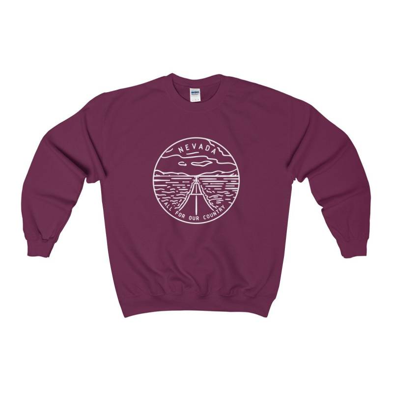 Nevada Sweatshirt Unisex Rundhalsausschnitt Im State Design von HeyMountains