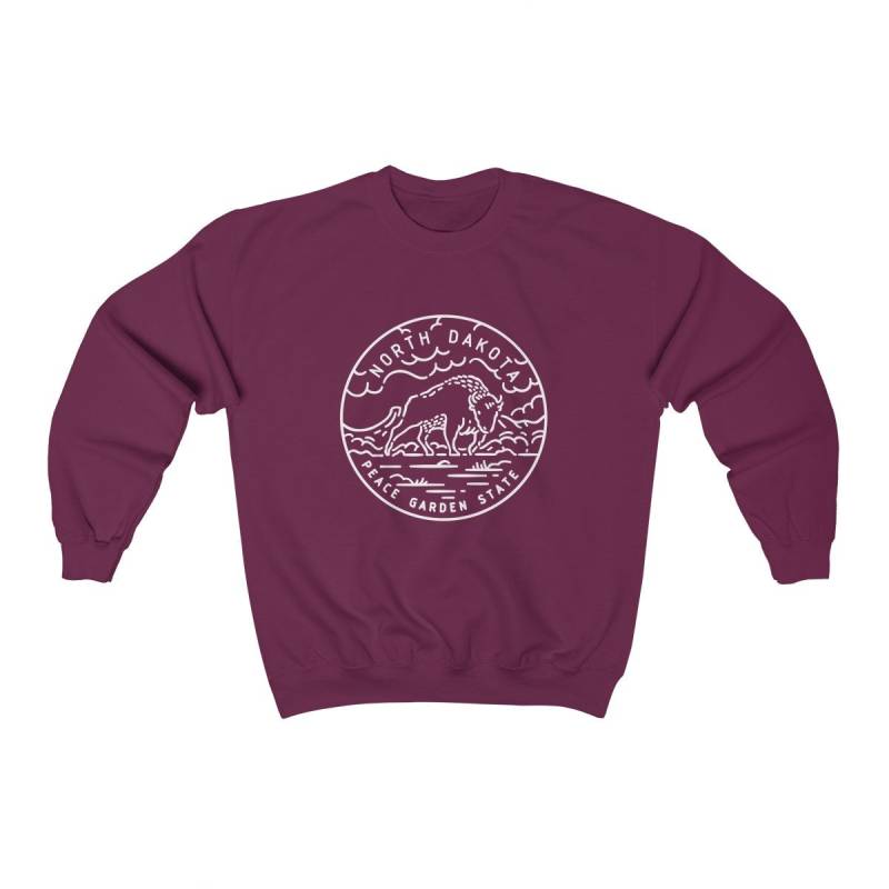 North Dakota Sweatshirt Unisex State Design Rundhalsausschnitt von HeyMountains
