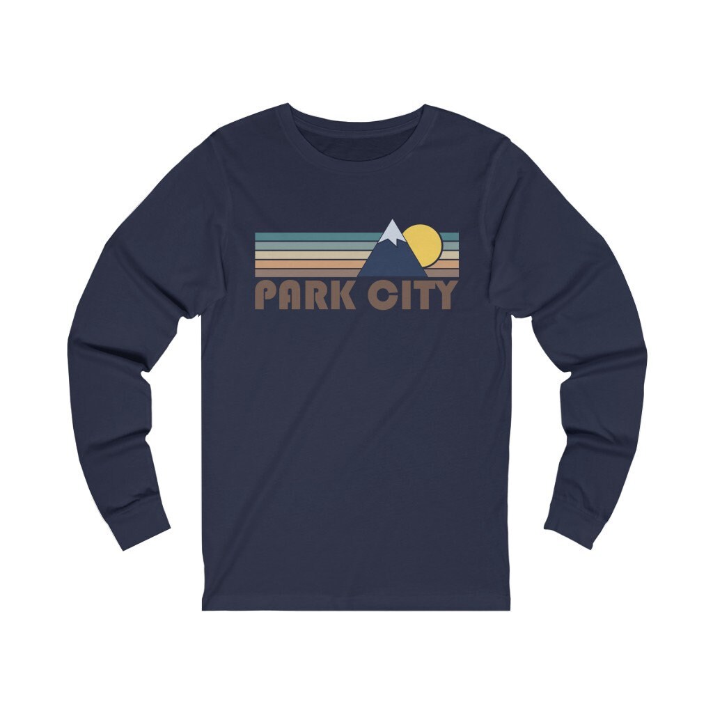 Park City, Utah Langarm-Shirt, Unisex Herbst Retro Berg Langarm City T-Shirt von HeyMountains