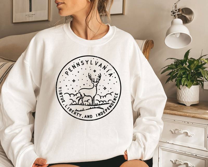 Pennsylvania Sweatshirt Verunreinigtes Zustand-Siegel-Crewneck von HeyMountains