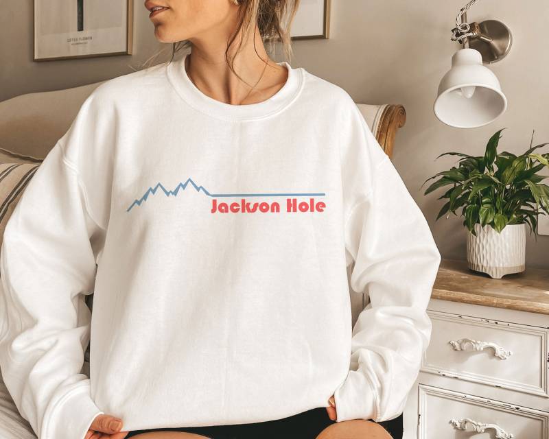 Retro Jackson Hole Sweatshirt Unisex Berg Rundhalsausschnitt von HeyMountains