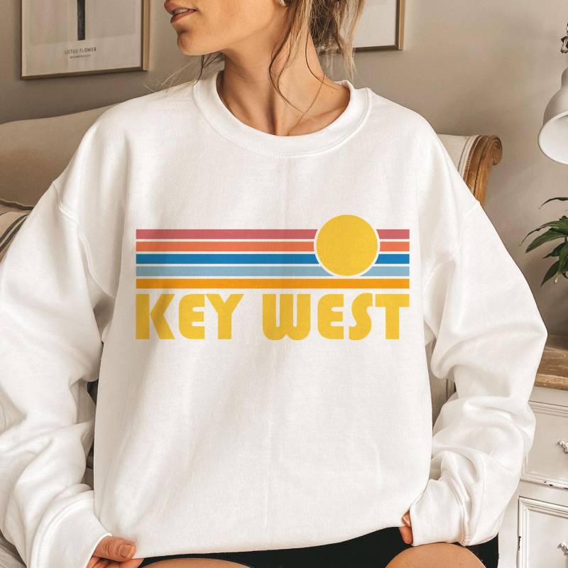 Retro Key West Florida Sweatshirt Unisex Sonnenuntergang Grafik von HeyMountains