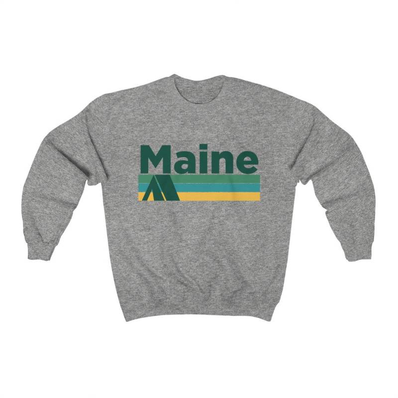 Retro Maine Sweatshirt Unisex Camping Rundhalsausschnitt von HeyMountains