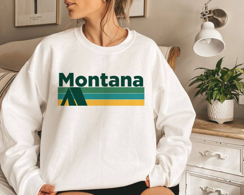 Retro Montana Sweatshirt Unisex Camping Rundhalsausschnitt von HeyMountains