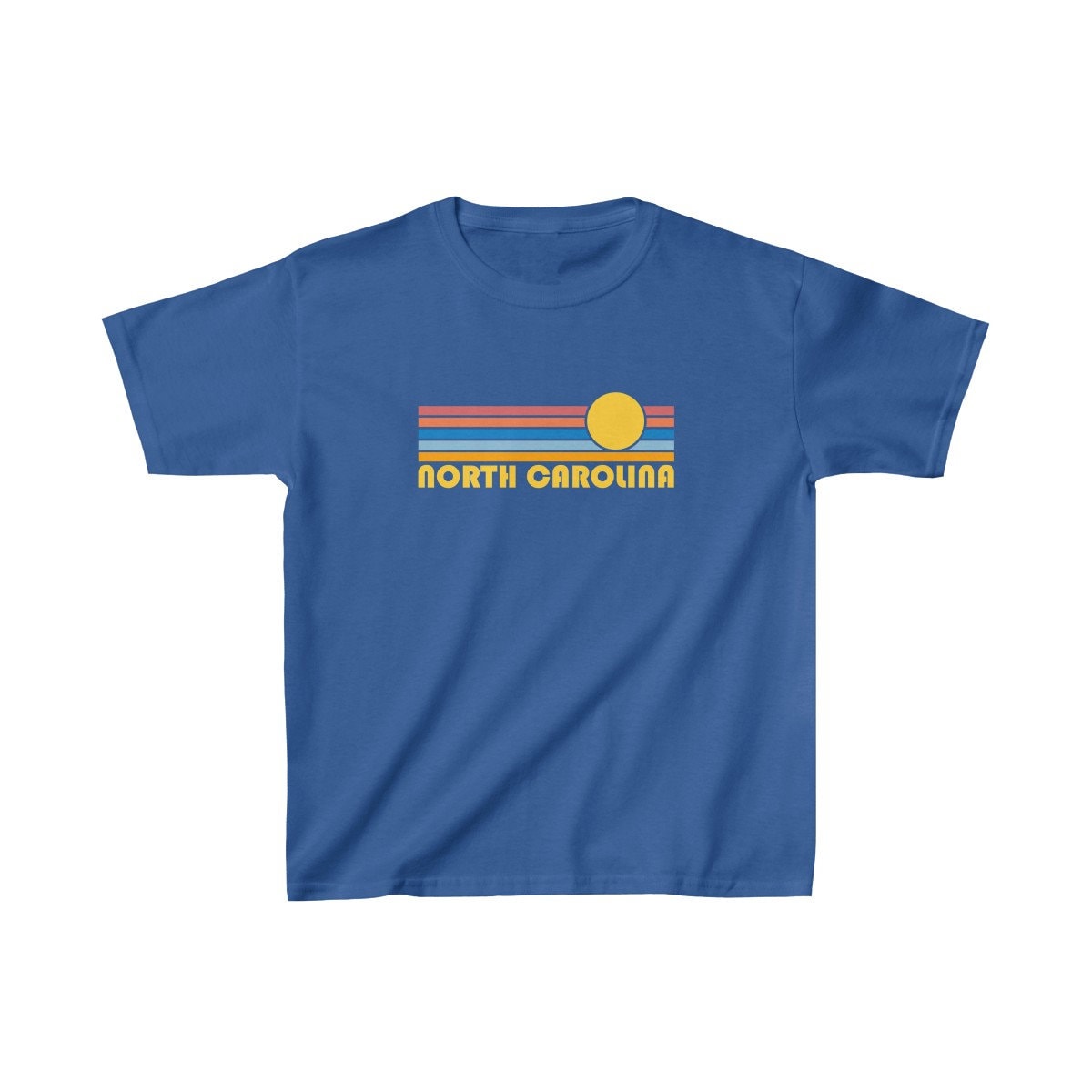 Retro Sonnenaufgang North Carolina Jugend-T-Shirt - Personalisiert von HeyMountains