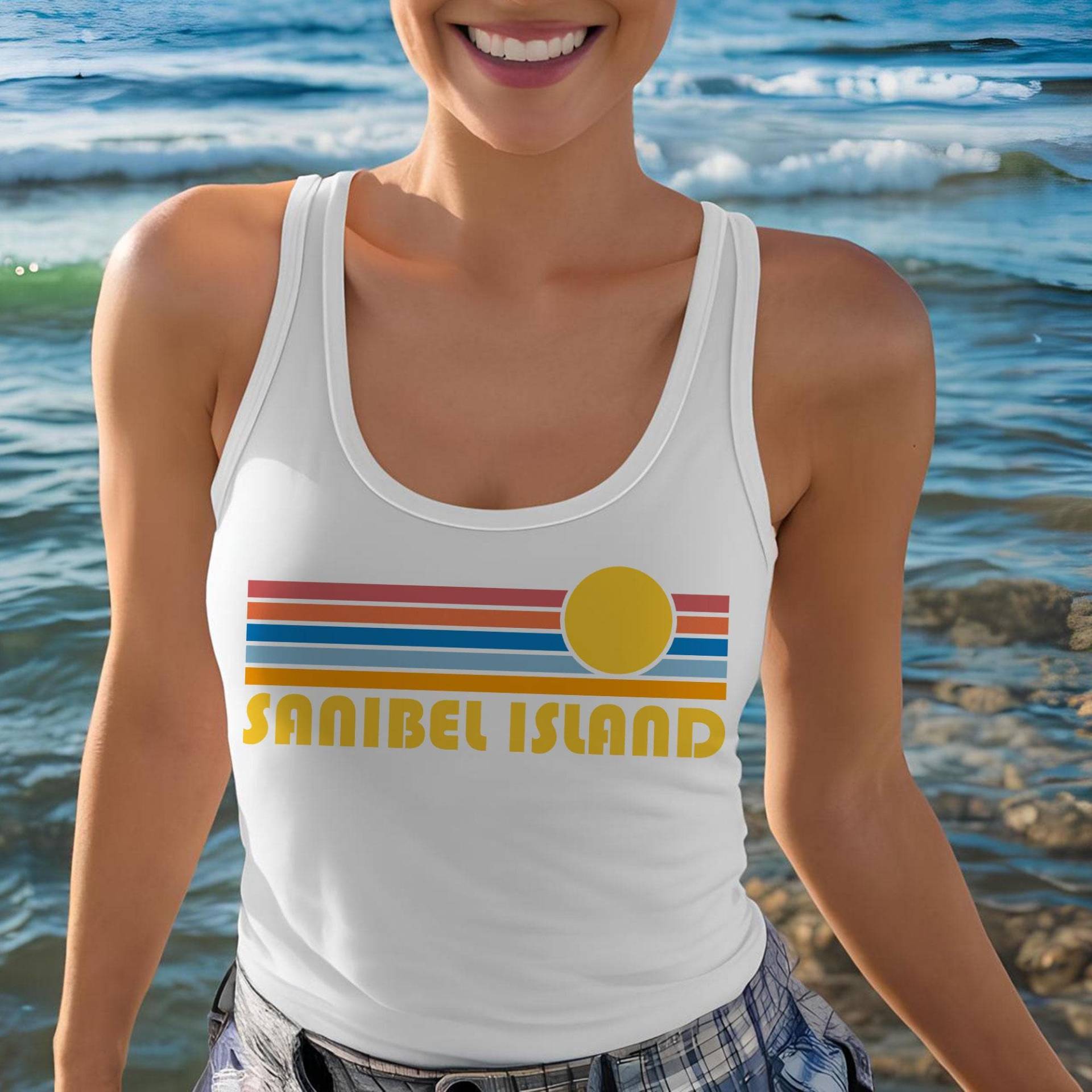 Sanibel Island Florida Tank Top Frauen Retro Racerback von HeyMountains
