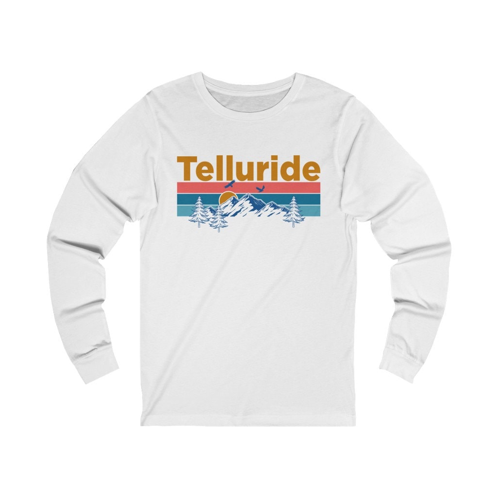 Tellurid Langarm-Shirt, Unisex Retro Mountain Sun Langarm-Tellurid-T-Shirt von HeyMountains