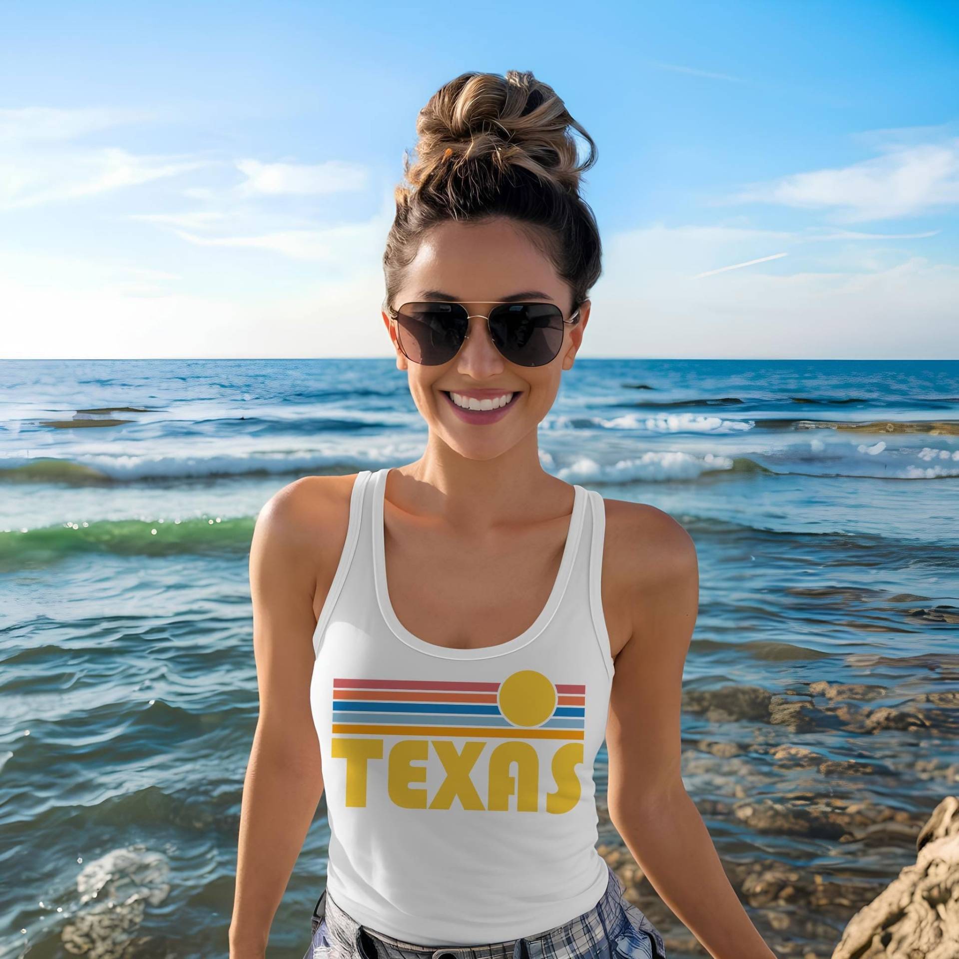 Texas Damen Tank Top, Racerback Top - Personalisierung Verfügbar von HeyMountains