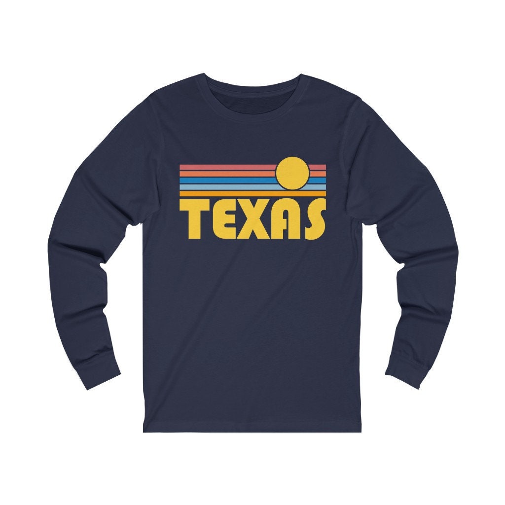 Texas Langarm-Shirt, Unisex Retro Sun Langarm T-Shirt von HeyMountains