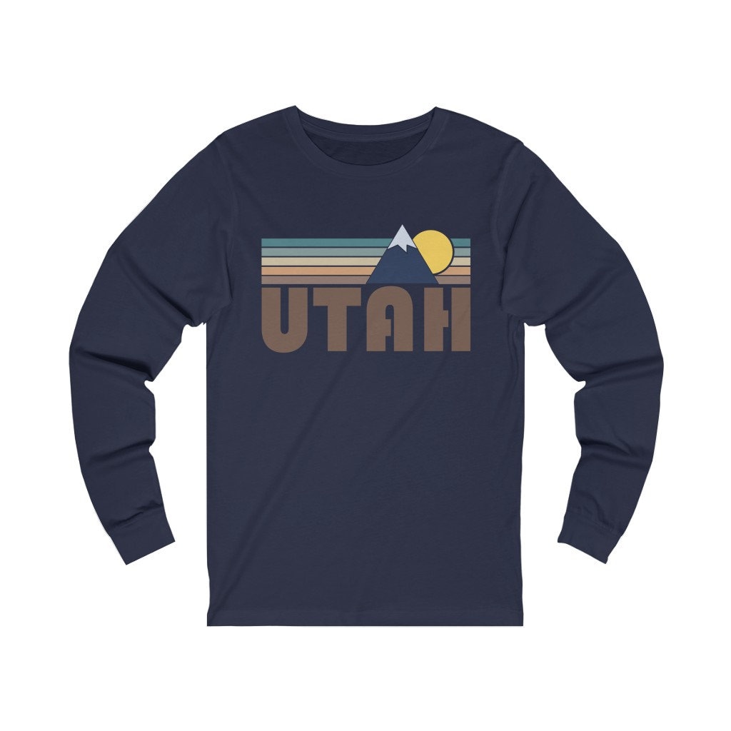 Utah Langarm Shirt, Unisex Herbst Retro Berg T-Shirt von HeyMountains