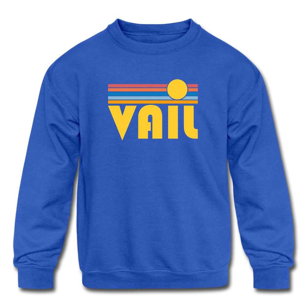 Vail, Colorado Jugend Sweatshirt, Retro Sunrise Vail Sweatshirt von HeyMountains