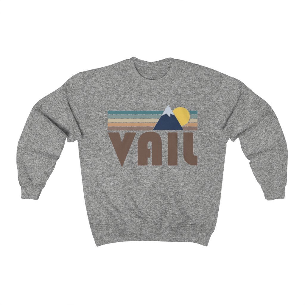 Vail Sweatshirt, Herbst Retro Berg Unisex Rundhalsausschnitt Vail, Colorado Sweatshirt von HeyMountains