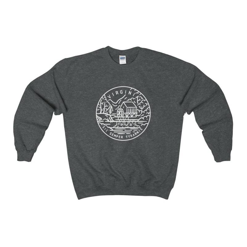 Virginia Sweatshirt Unisex Rundhalsausschnitt Mit State Design von HeyMountains