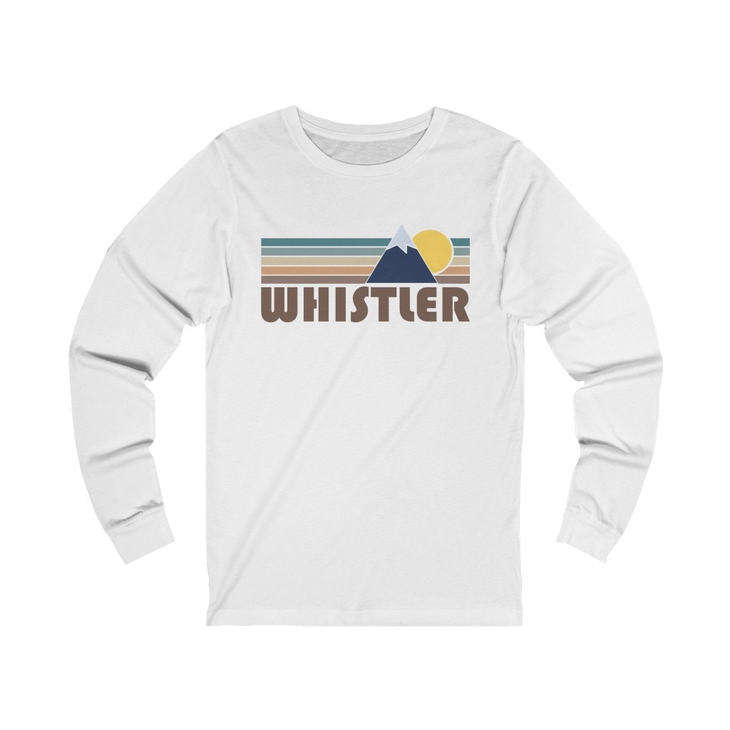 Whistler, Kanada Langarm-Shirt, Unisex Herbst Retro Berg Langarm Whistler T-Shirt von HeyMountains