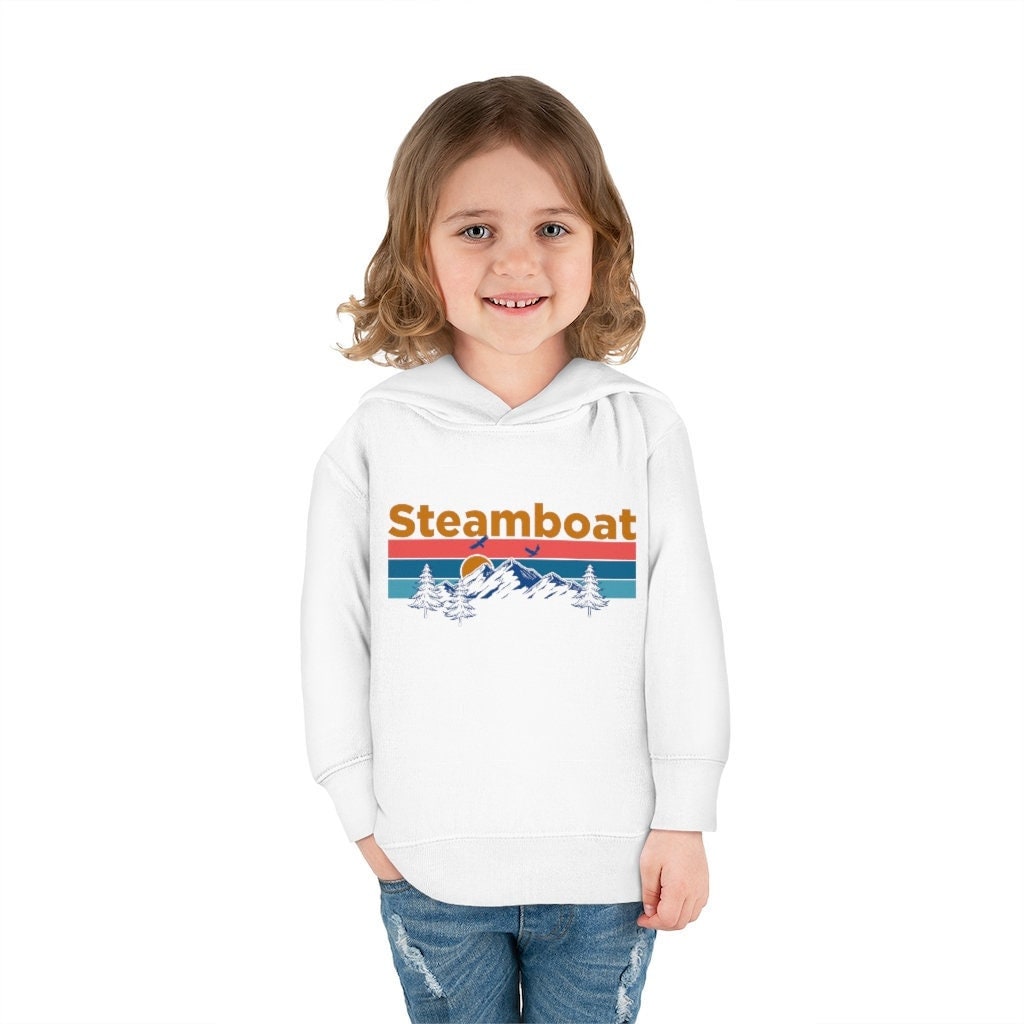 steamboat Kleinkind Hoodie, Retro Berg Sonne Unisex Sweatshirt von HeyMountains