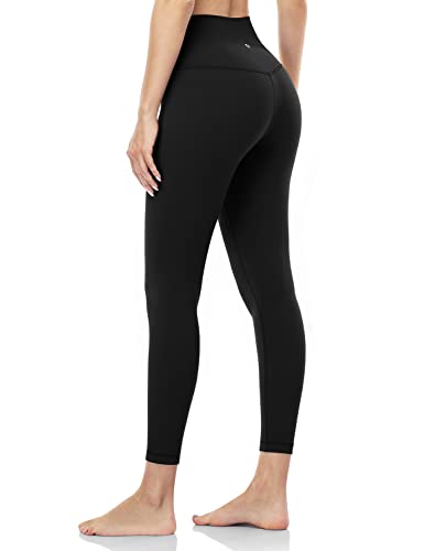 HeyNuts Pure&Plain 7/8 Athletic Leggings für Damen, butterweich, Bauchkontrolle, Workout-Hose, 63,5 cm, Schwarz, Groß von HeyNuts