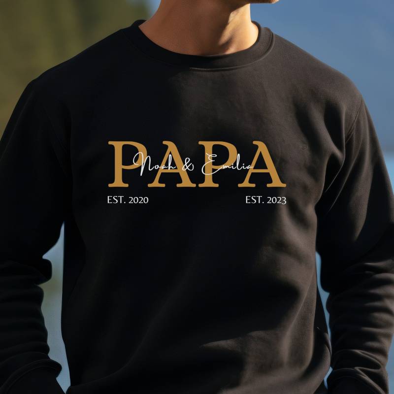 Papa Sweatshirt Pullover | Personalisiert Mit Namen Geschenk Geburt Vatertag Geburtstag von HeyPapaDE