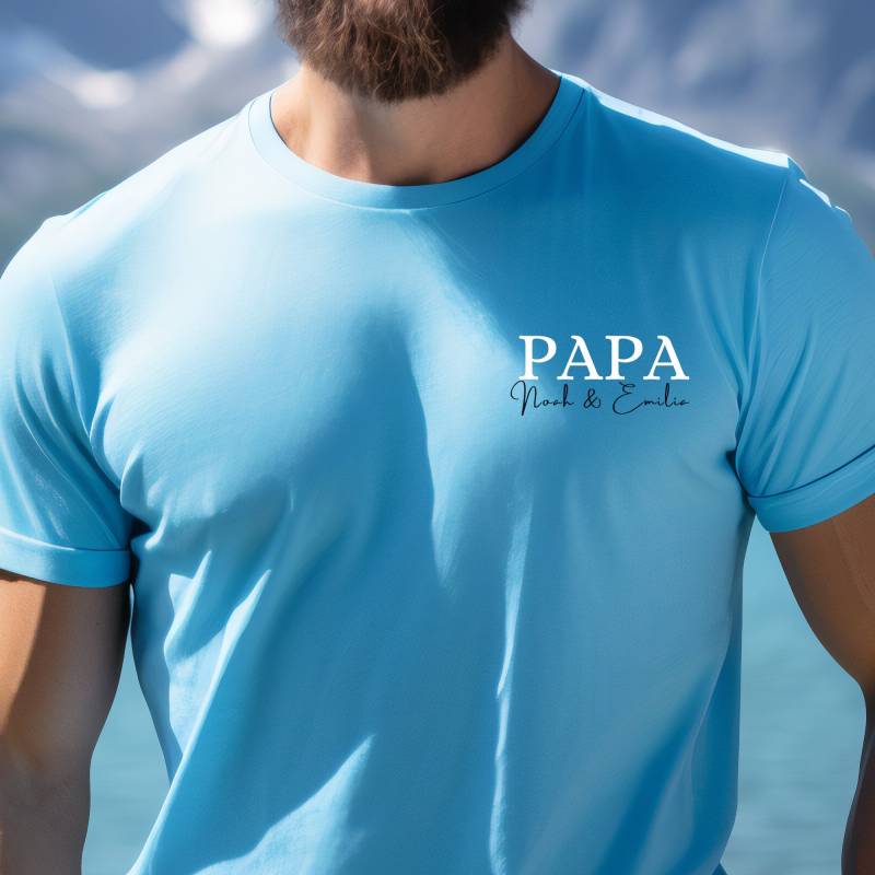Papa T-Shirt | Personalisiert Mit Namen Geschenk Werdender Vater Geburt Vatertag Geburtstag von HeyPapaDE