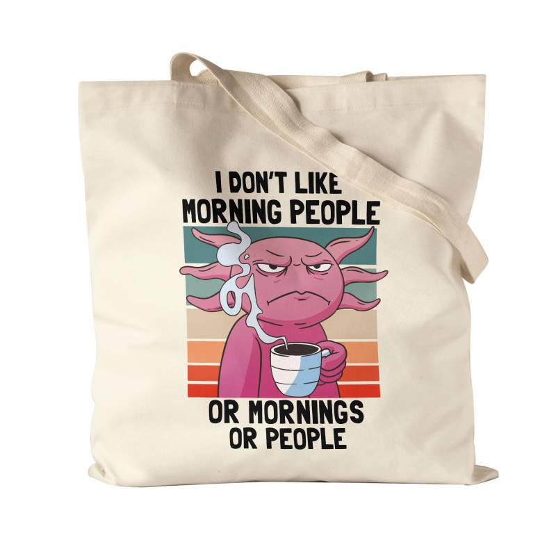 I Don't Like Morning People Or Mornings Jutebeutel Stoffbeutel Comic Mood Humor Morgenmuffel Langschläfer von HeyPrintDesigns