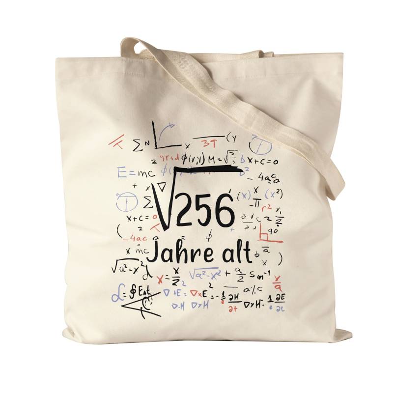 Wurzel Von 256 Jahre Alt Jutebeutel Stoffbeutel 16. Geburtstag Humorvolles Motiv Als Geburtstagsgeschenk Geschenkidee von HeyPrintDesigns