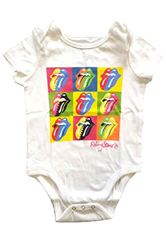 The Rolling Stones Kids Baby Grow: Two-Tone Tongues - 12 - 18 Months - White von Rolling Stones