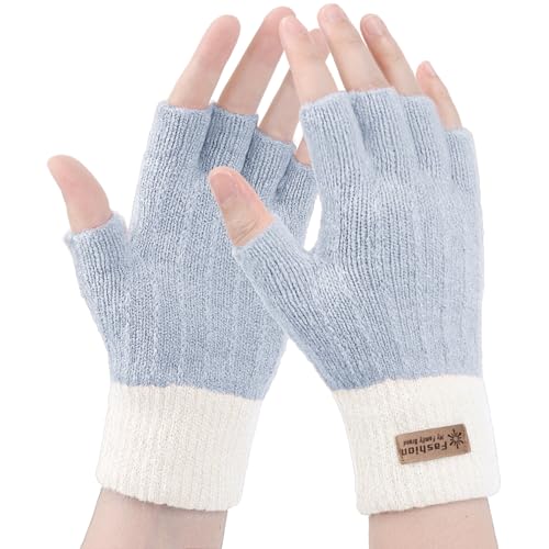 HeySocks Handschuhe Damen Fingerlos- Winterhandschuhe Ohne Fingerkuppen Thermohandschuhe Warme Winter Handschuhe Arbeiten Radfahren Fahren von HeySocks