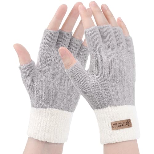 HeySocks Handschuhe Damen Fingerlos- Winterhandschuhe Ohne Fingerkuppen Thermohandschuhe Warme Winter Handschuhe Arbeiten Radfahren Fahren von HeySocks