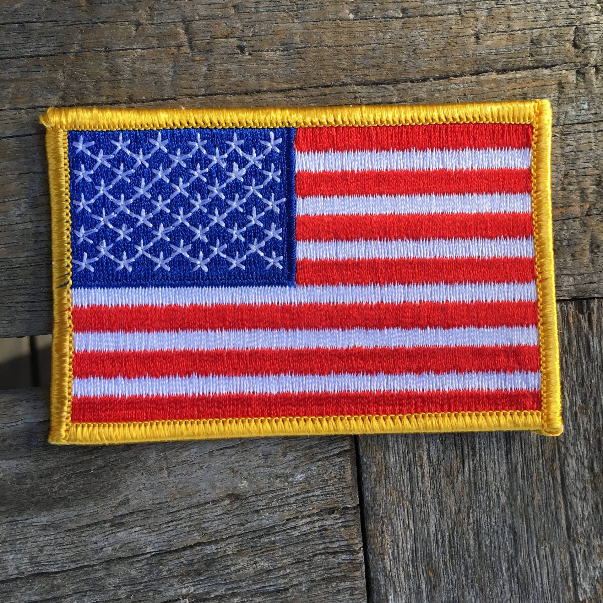 Usa Flagge Aufnäher Mit Gelber Umrandung von HeydayRetroMart