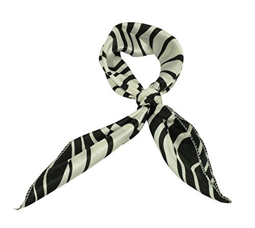 Heyjewels Damen Halstuch / Schal, quadratisch, Satin, seidig glatt Gr. 50 cm*50 cm/ 50 cm* 50 cm, square scarf zebra stripes von Heyjewels