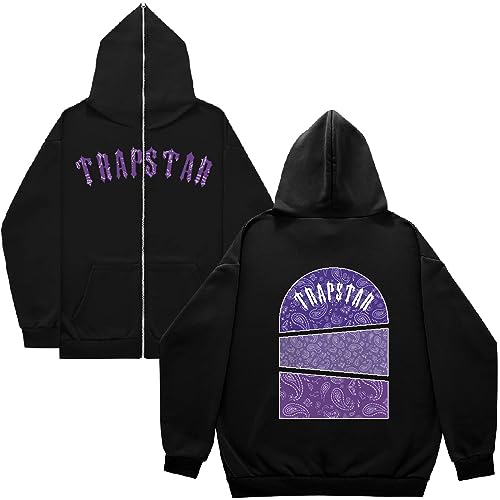 Heypres Trapstar Hoodie Herren Trapstar Kapuzenpullover London Jacke Herbst Winter Zip Hooded Unisex Tracksuit Leichte Sportswear von Heypres